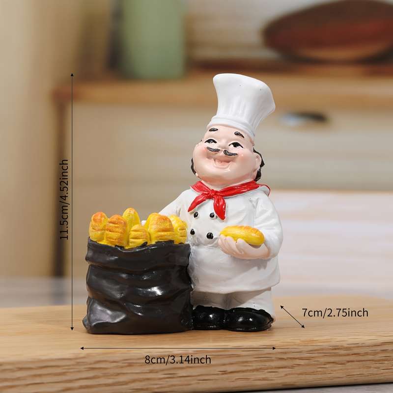 1pc Chef-Inspired Resin Toothpick Holder Countertop Bread Design for Kitchen Dining Decor