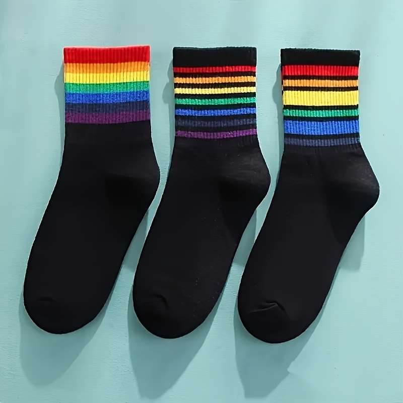 6 Pairs Mixed Color Pack One Size High Elastic Socks