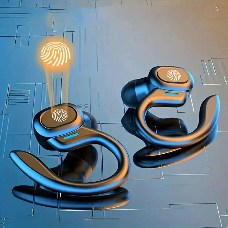 1 Pair Wireless Sports Earbuds with Mic Stereo Sound Comfortable Ear Hook Design USB Type-C Charging