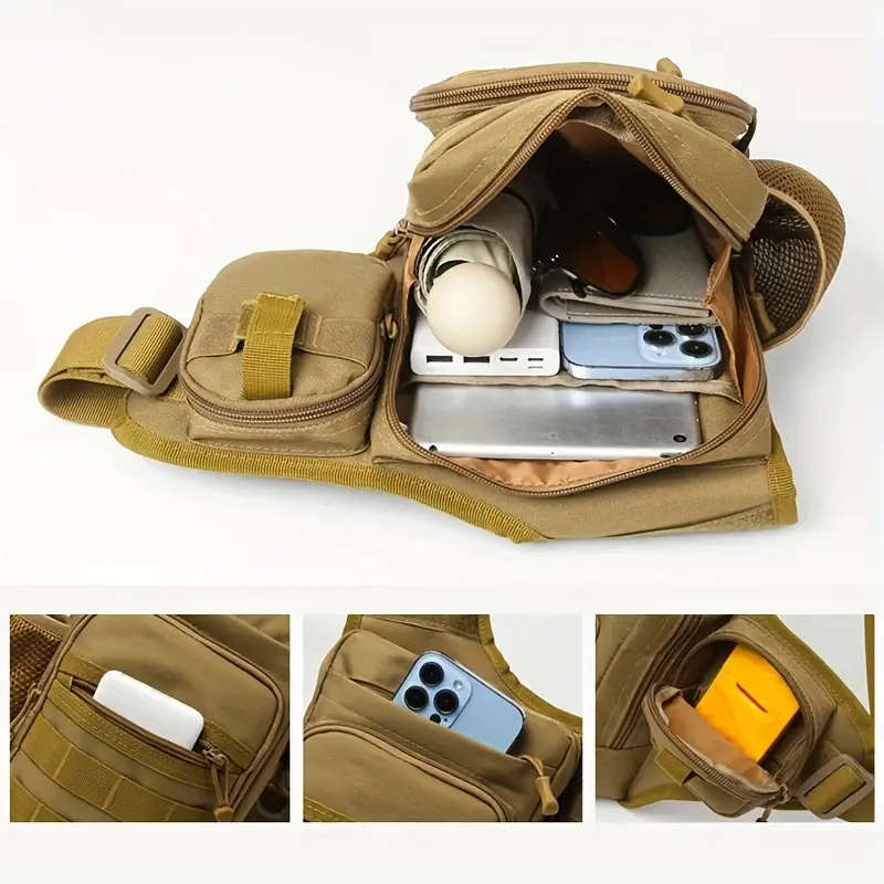 1pc Leisure Crossbody Bag For Travel Climbing Camping Color sent randomly