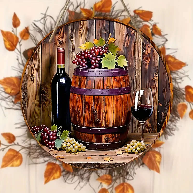 1pc Wall Art Sign 20.32 cm Round Wooden Sign Plaque Send Lanyard Outdoor And Interior Decoration Cla