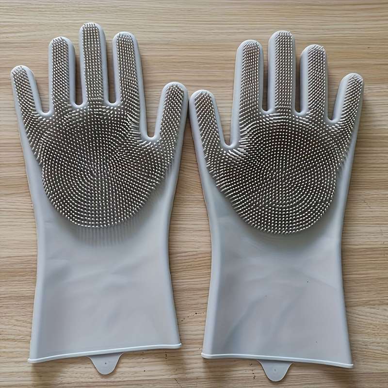 1 Pair Grey Household Cleaning Gloves