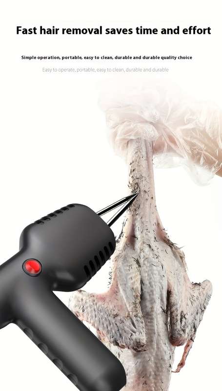 1pc Portable USB Rechargeable Electric Poultry Plucker Dual Motor High-Power Handheld Feather Rem