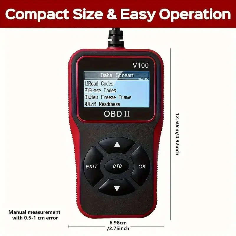 1pc OBDII Protocol Cars Since 1996 No Battery Required USB Powered OBD2 Scanner with I M Ready Read
