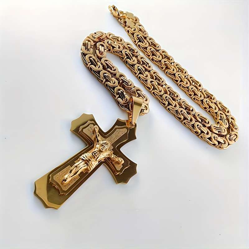 1 Piece Golden Jesus Theme Pendant