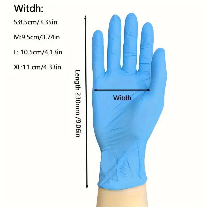 100pcs Bag Blue Disposable Gloves Size S Waterproof Very Suitable For Kitchen Washing Dishes Cleanin