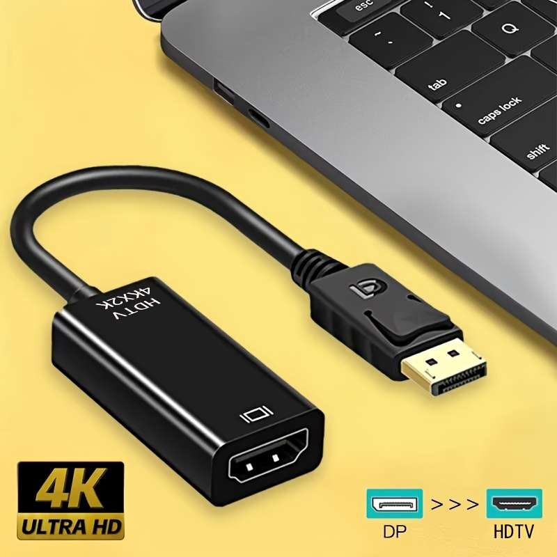 1pc 4K Ultra HD DP to HDTV Adapter Converter USB Type-A to HDTV Cable ABS Material No Batter