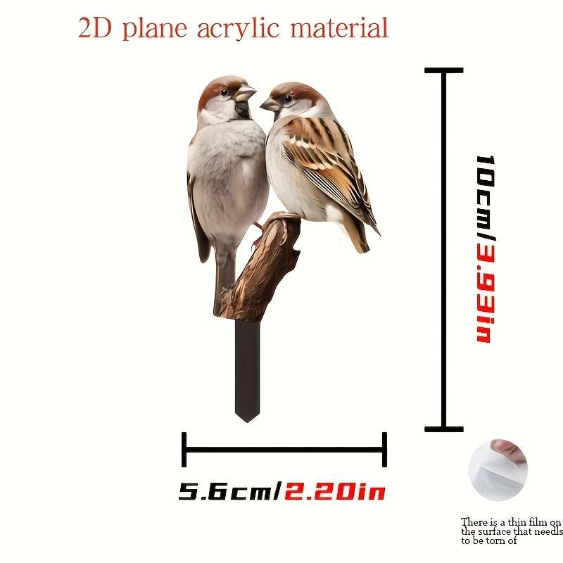 1pc 2D Flat  Charming  Bird Garden Stake Durable Pet Perfect for Outdoor Lawn and Patio Decor