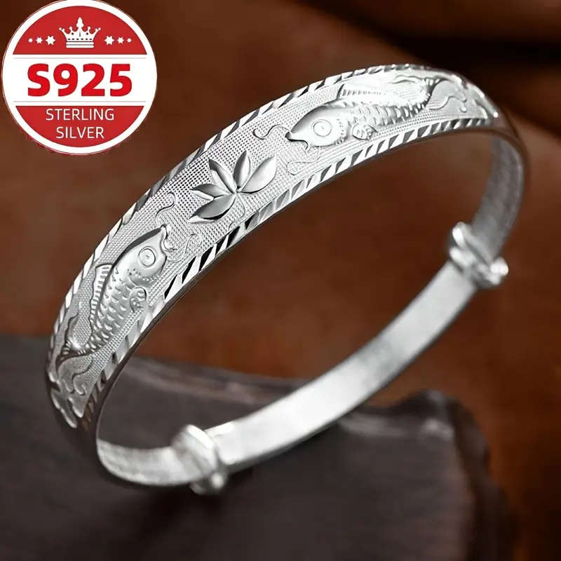925 Sterling Silver Bracelet, Lotus Bracelet