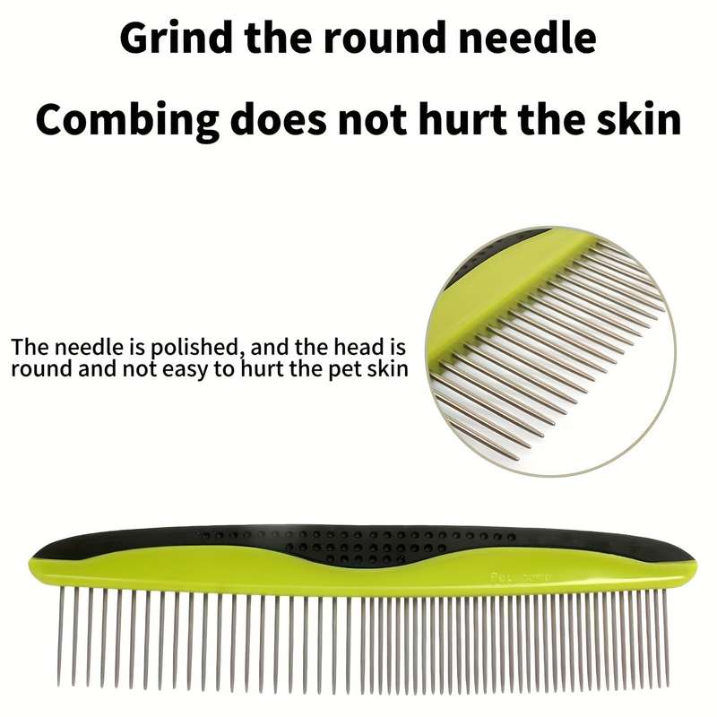 1pc Pet straight Comb Green Pet Comb