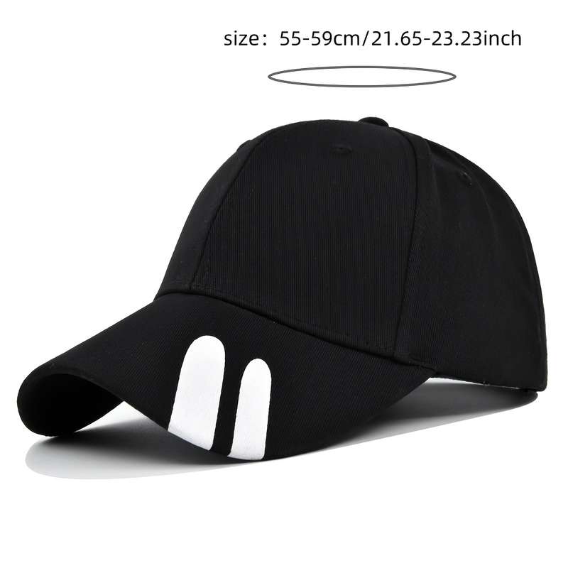 1pc Fashion Stripe Casual Baseball Cap for Women and Men Polyester Packable Sun Hat with Adjustabl