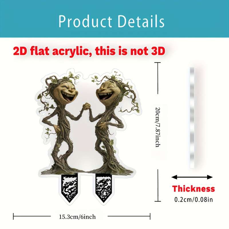 1pc 2D Flat   Plane  Funny Tree Spirit Pattern Floor Decoration 19.99cm x 15.24cm Home And