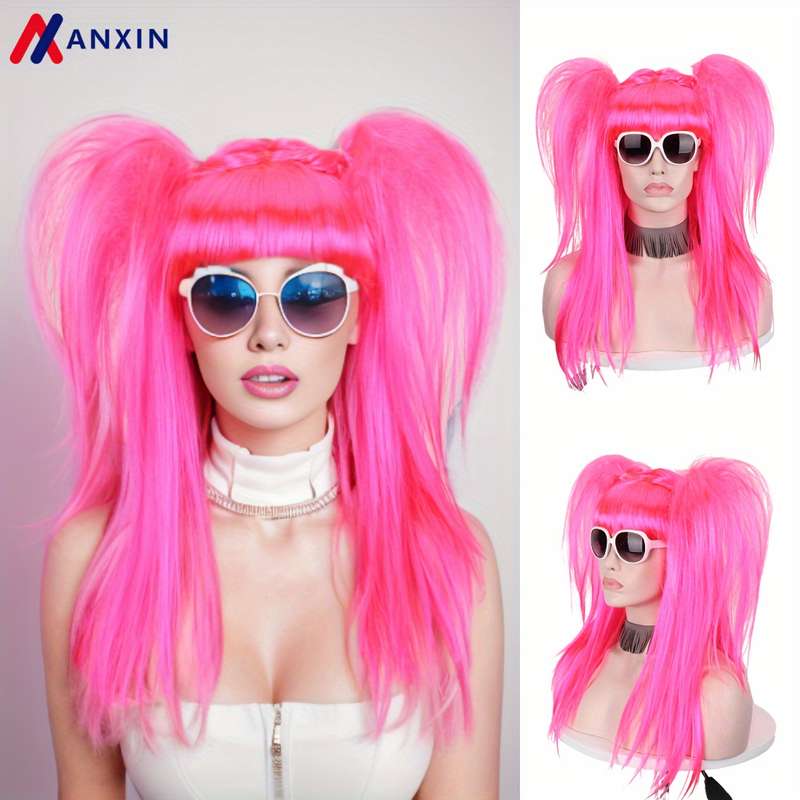 1Pc Rose Red 45.72cm Fashion Design Wig