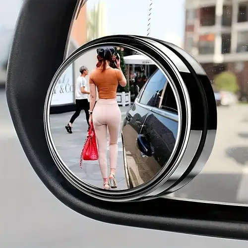 2pcs 360 Degree Adjustable Wide-Angle Round Rearview Mirror Convex Lens ABS Material Blind Spot Mirr