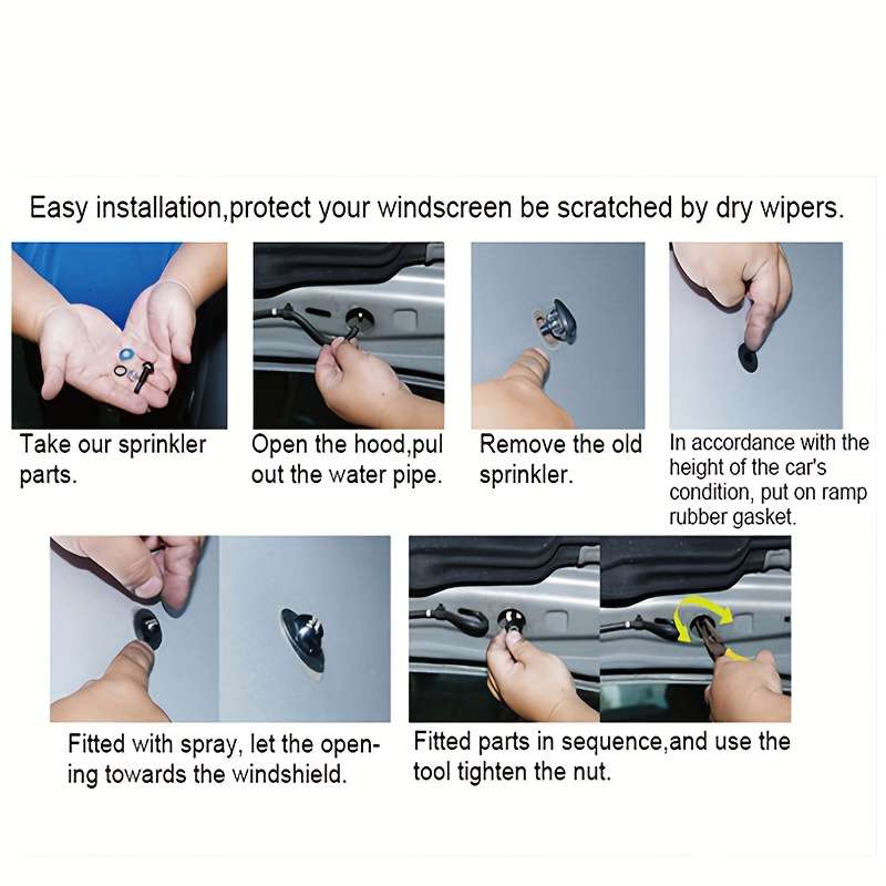 2Pcs Red Universal Aluminum Alloy Car Washer Wiper Jet Nozzles