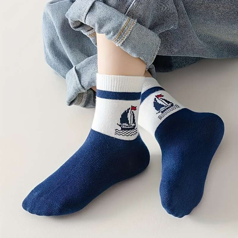 10 Pairs Mixed Colors  6 To 8Y High Elastic Socks