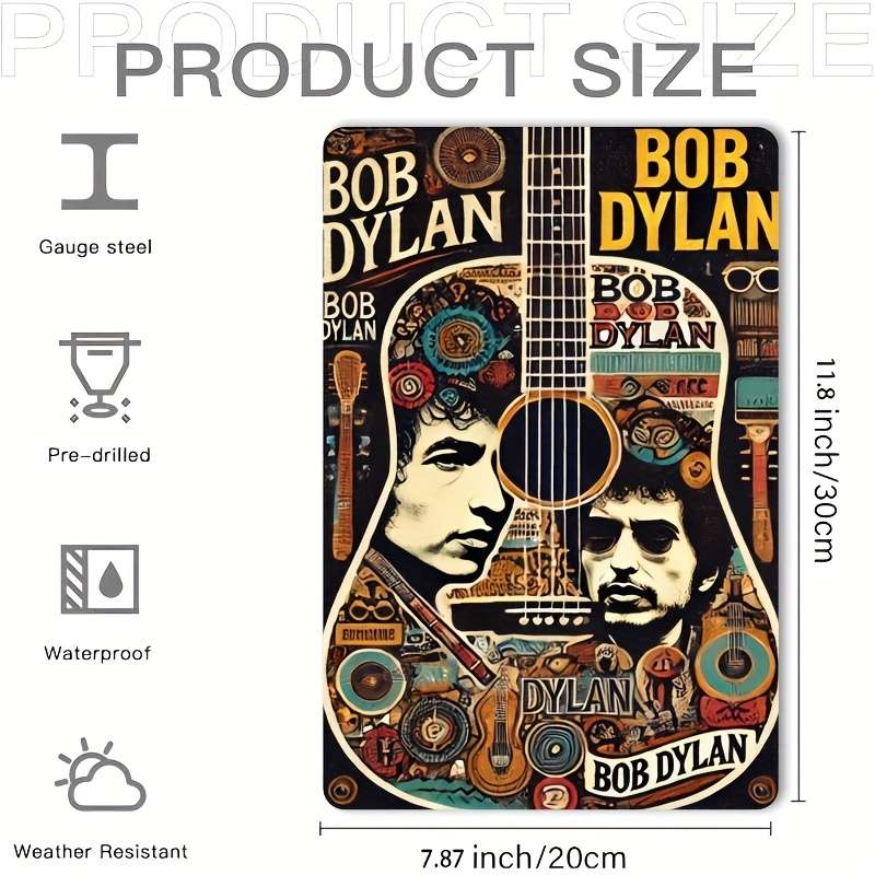 1pc 1 Bob Dylan-Inspired Metal Sign Vintage Decor for Home Office Bar Cafe   Durable Iron Wal