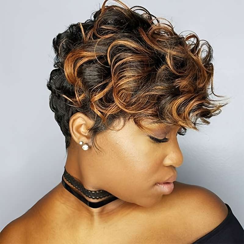 1Pc Black 25.4cm Fashion Design Wig