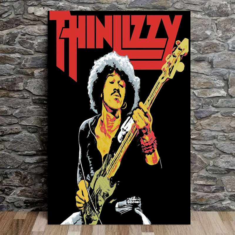 1pc Vintage Music Canvas Poster 30.48x45.72cm Frameless Wall Art Featuring Thin Lizzy Lead Singer
