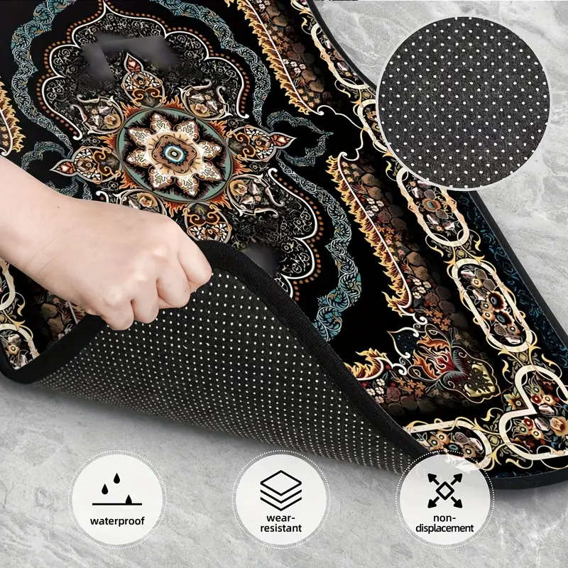 4pcs Bohemian Pattern European Ethnic Car Rubber Mats