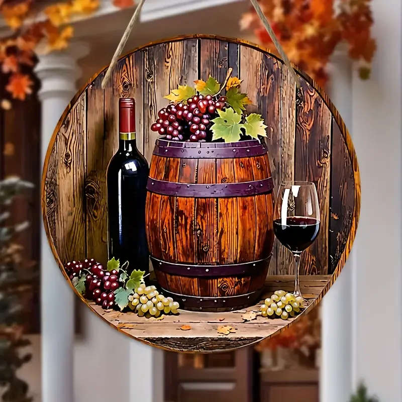 1pc Wall Art Sign 20.32 cm Round Wooden Sign Plaque Send Lanyard Outdoor And Interior Decoration Cla