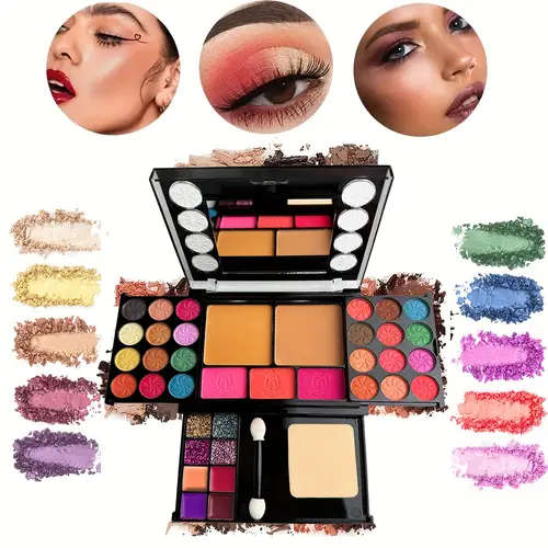 37pcs Ultimate Makeup Kit Eyeshadow Palette Blush Lip Gloss Contouring Set with Applicators Perfect