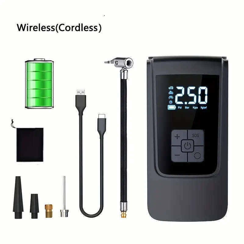 1pc Air Compressor Pump Inflator Car Portable Digital Air Compressor Cordless Car Tire Pump Suitable