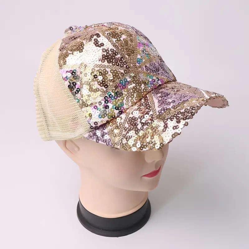 Women's Colorful Sequined Baseball Cap