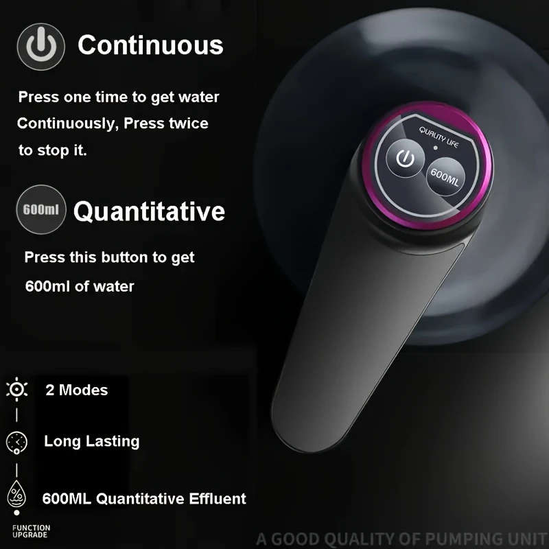 1pc USB Rechargeable Portable Water Pump Easy One-Touch Operation Automatic Dispensing for 11.36-18.