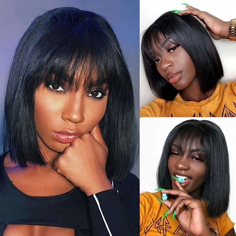 1Pc Black 30.48cm Fashion Design Wig