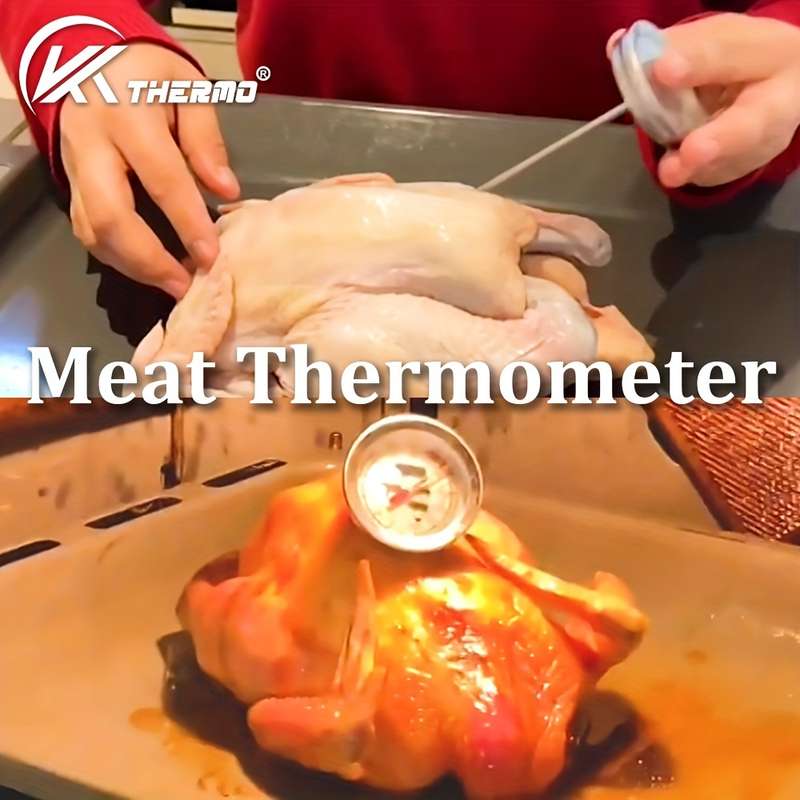 1pc Stainless Steel Instant Read Thermometer for BBQ Kitchen Dual Celsius Fahrenheit Display P