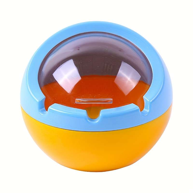 1pc European Style Round Melamine Ashtray with Lid Windproof and Fly-Proof Creative Spherical Des