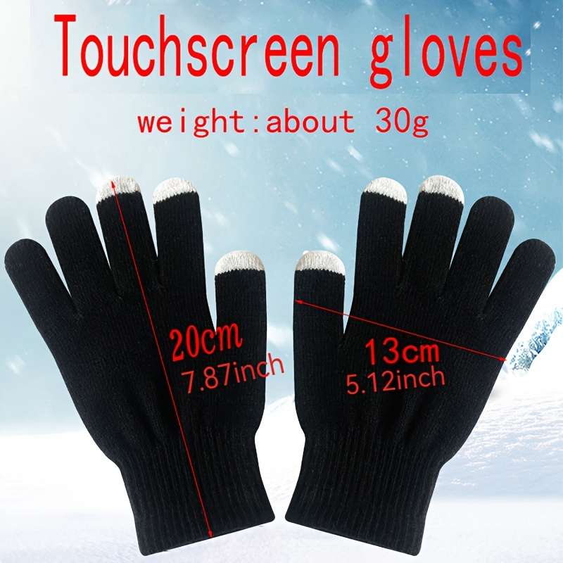 1 Pair Red Warm Gloves