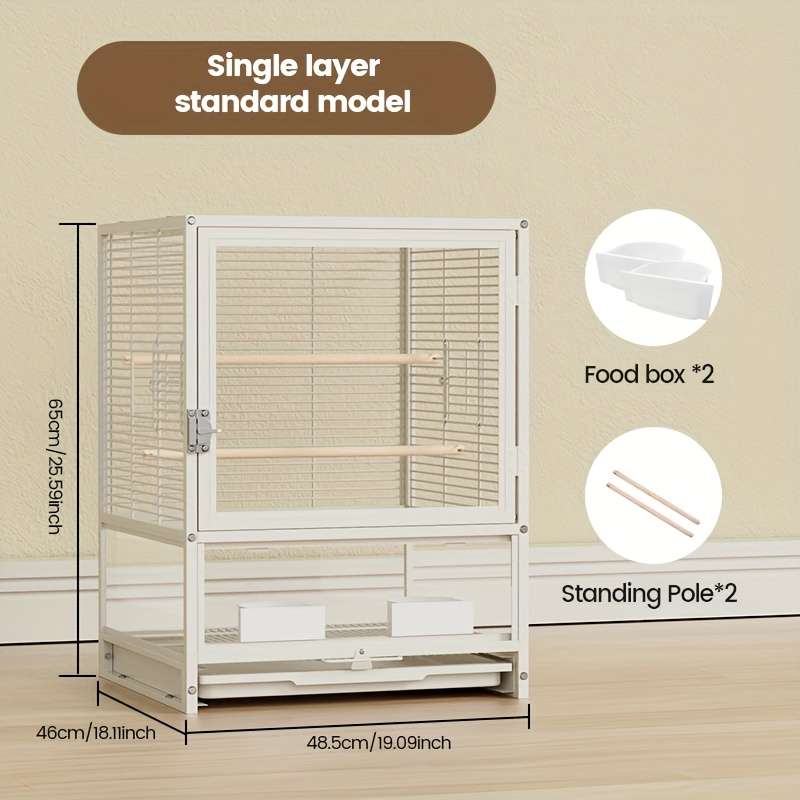 1pc Single-layer standard cage (transparent and high-heightened) with pulley Pet Cage