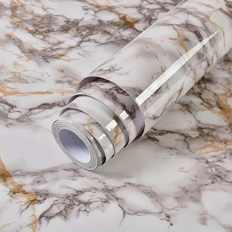 1PC Wall StickersWhite Background Gray StOne40.13cmX299.72cm