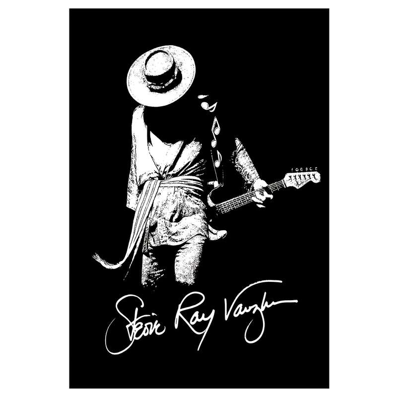 1pc Stevie Ray Vaughan Canvas Poster 30.48x45.72 cm Frameless Guitarist Art Print Black White