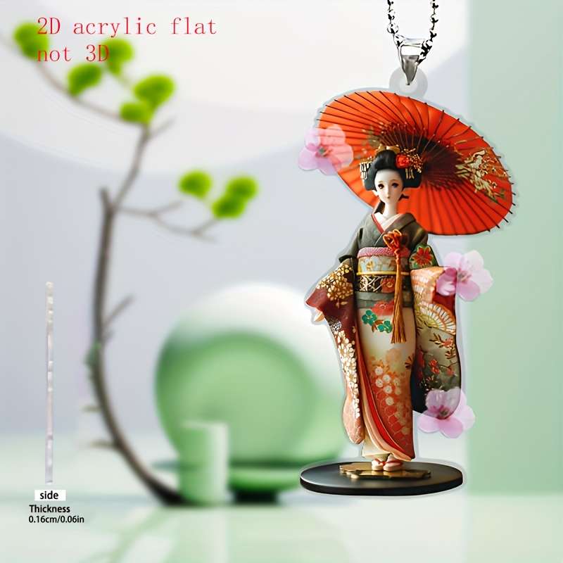 1pc 2D Flat One  Kimono Girl Hanging Ornament New Spring and Summer Hanging Ornaments  Acrylic