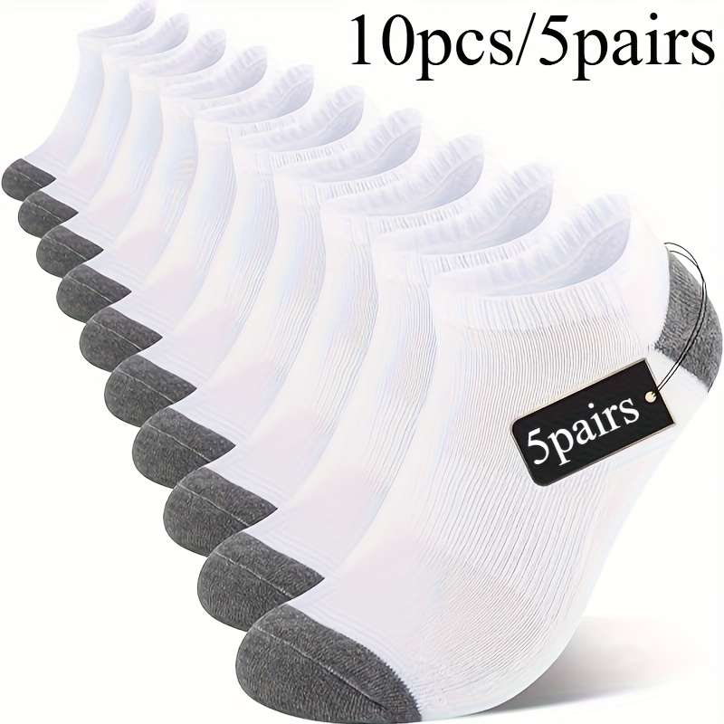 5 Pairs White One Size High Elastic Socks