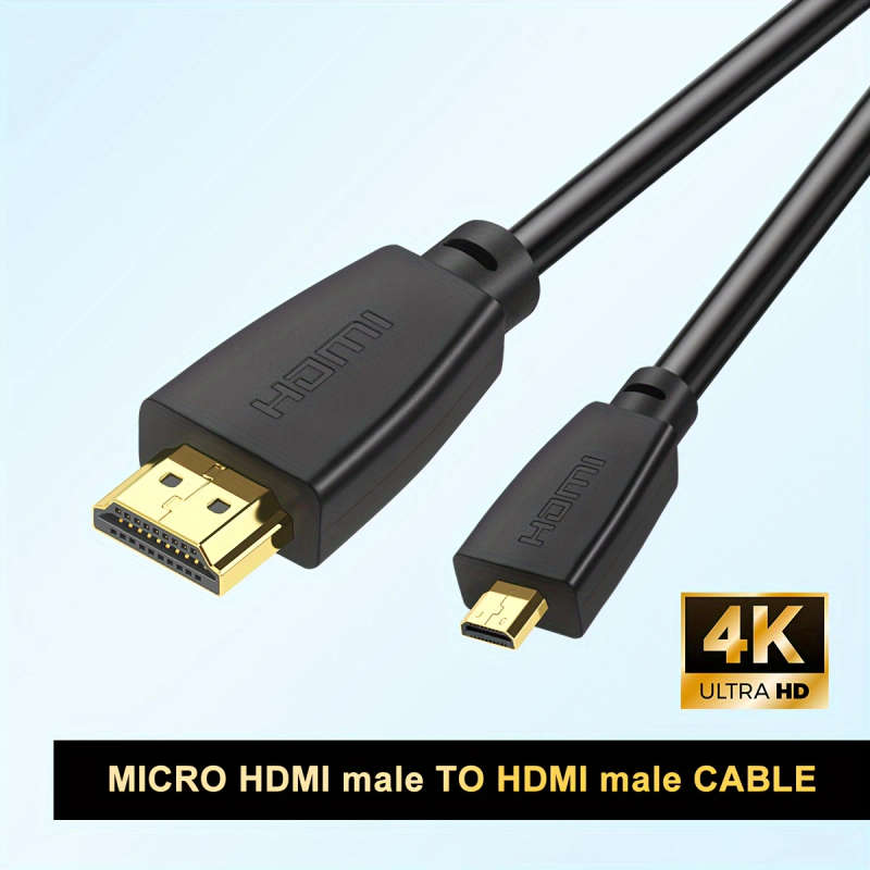 1pc 100cm High-Speed HDTV Cable 2.0/1.4 Gold-Plated Male to Micro 18Gbps Supports 4K 60Hz HDR 3D Up