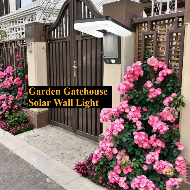 1pc Solar-Powered LED Outdoor Wall Light Wide Angle Collapsible Design for Garden Deck Garage Front