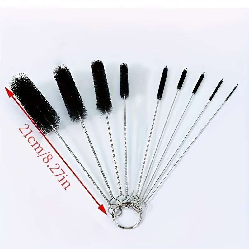 10-Piece Multi-Size Stainless Steel Brush Set for Narrow Space Cleaning Reusable Tube Brushes