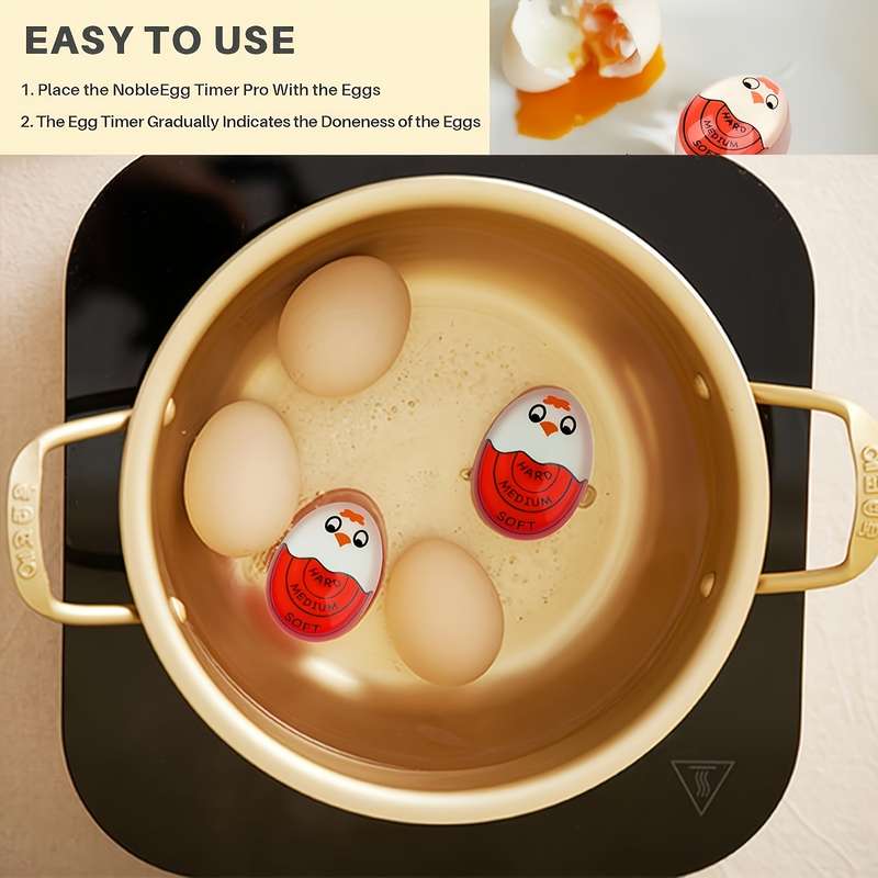 1pc Color-Changing Boiling Egg Timer Reusable Heat-Sensitive Kitchen Tool for Pe