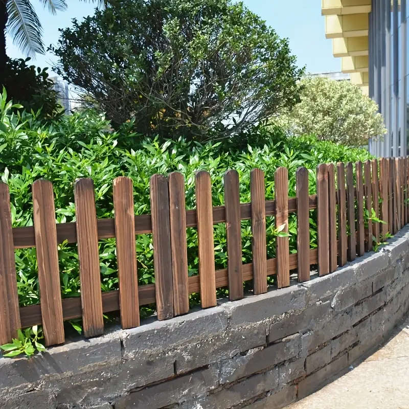 4 Piece Rustic Redwood Garden Fence
