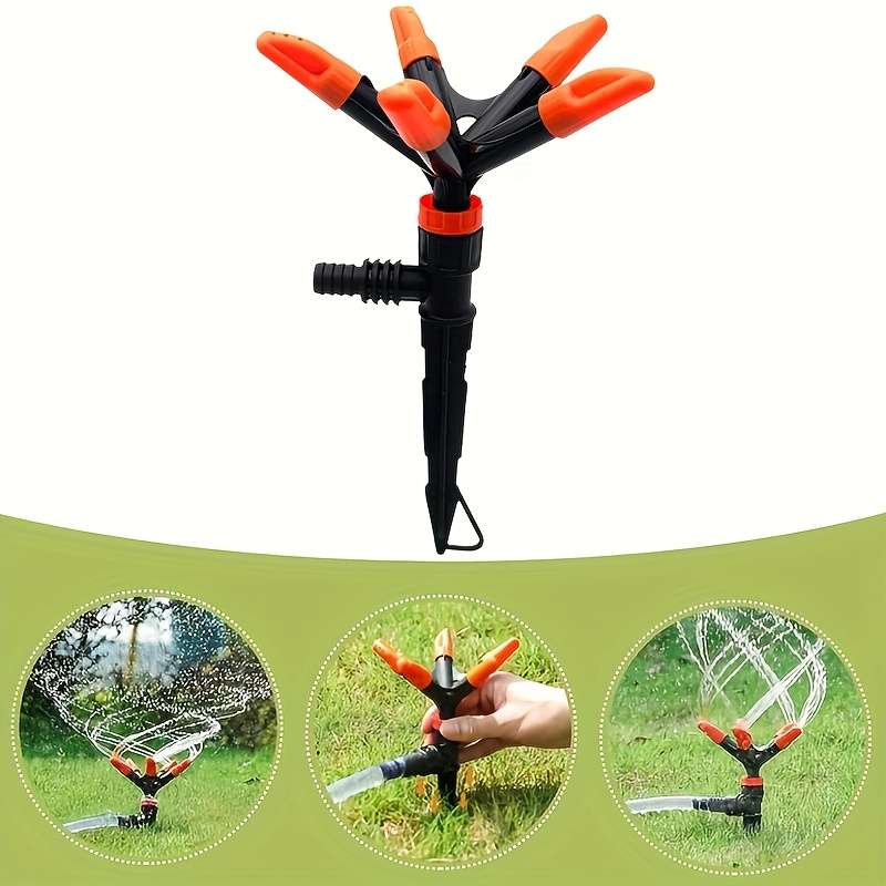 1Pc Rotating Lawn Sprinkler With Adjustable Nozzle