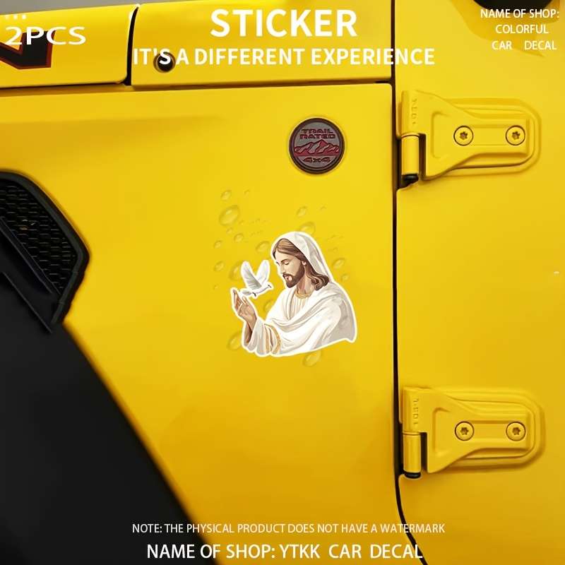 2pcs Jesus Christian Themed Stickers