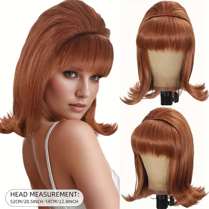 1Pc Loess Ochre 35.56cm Fashion Design Wig