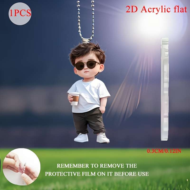 1pc 2D Flat  One piece of  acrylic material with fashionable style and cool theme suitable