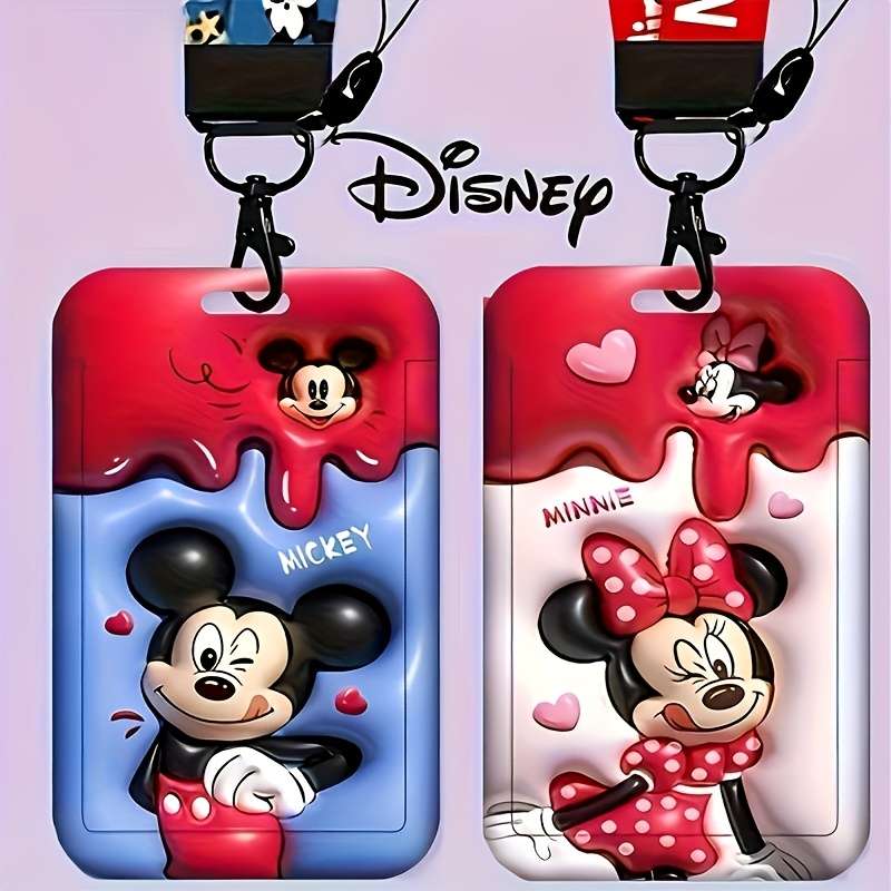 1pc Minnie Card Holder for Students Campus Work ID Mickey and Vinnie Bear Badge Access Control C