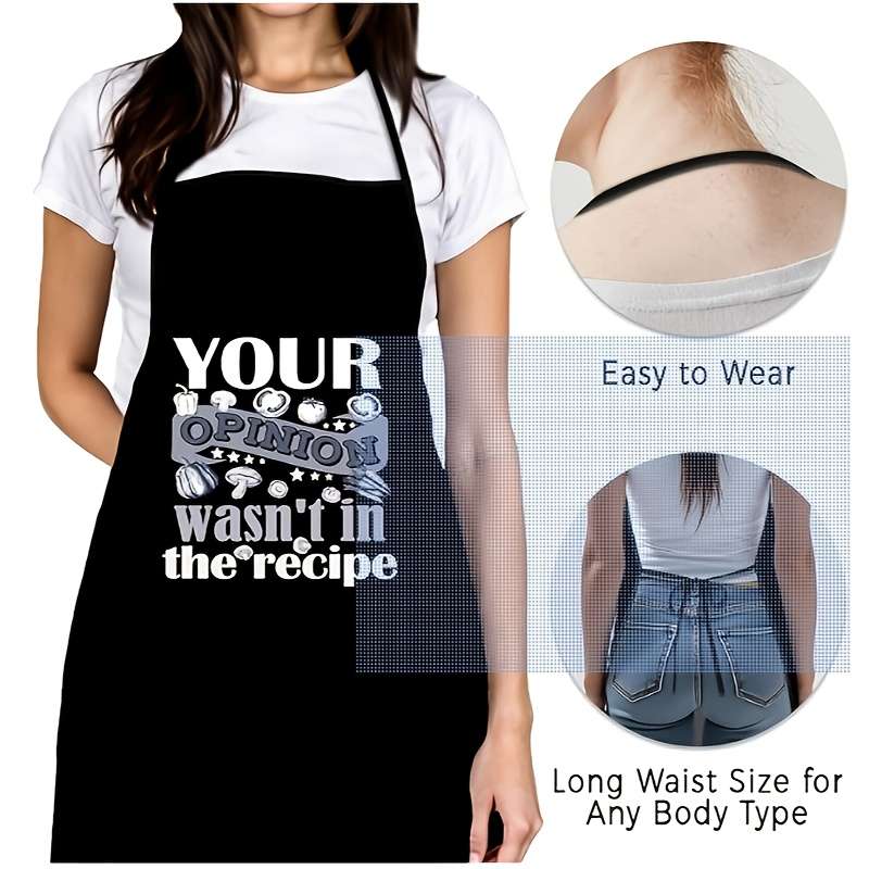 1pc Funny Kitchen Apron with Humorous Recipe Design Perfect for Cooking Baking BBQ Great Gift