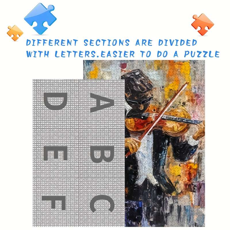 1000pcs Violinist Puzzle Vibrant Wooden Jigsaw with Realistic Musician Design Idea